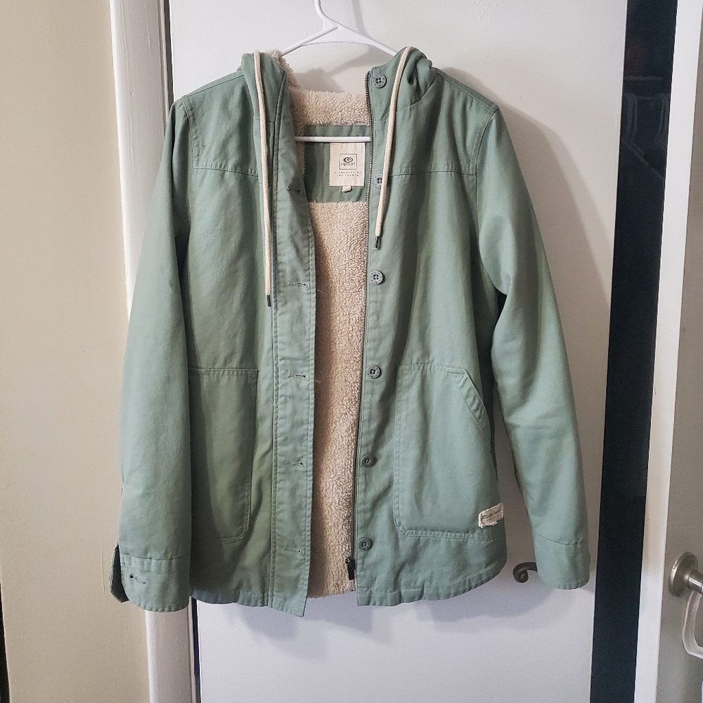 mint green RipCurl fleece lined jacket